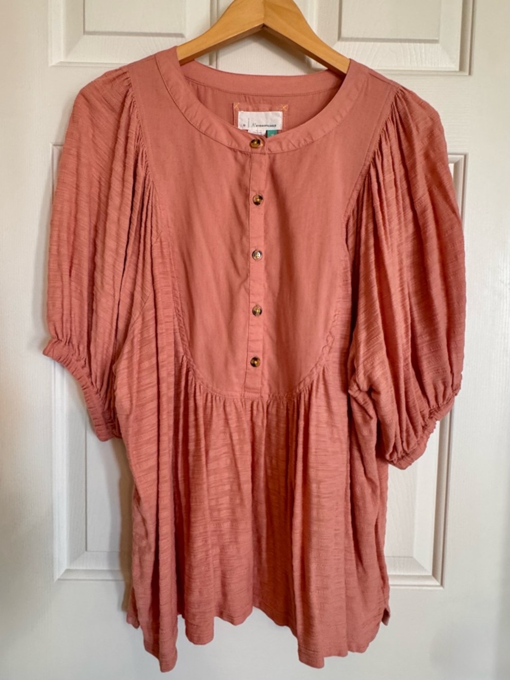 Anthropologie 100% cotton swing Henley blouse